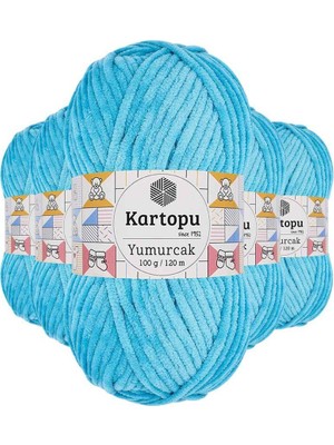 Royaleks Group 5 Adet Yumurcak Kadife El Örgü Ipi Turkuaz K515