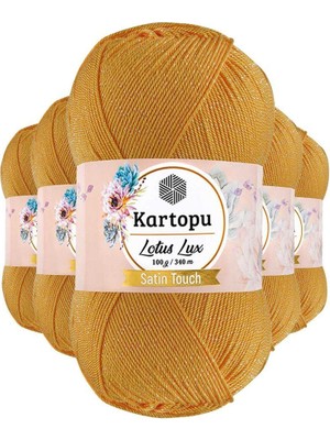 Royaleks Group 5 Adet Lotus Lux Bikini Büstiyer Bluz Simli Örgü Ipi K318 Koyu Sarı