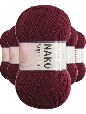 Royaleks Group 5 Adet Süper Inci El Örgü Ipi 100 gr Bordo 999