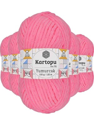 Royaleks Group 5 Adet Yumurcak Kadife El Örgü Ipi Fosfor Pembe K773