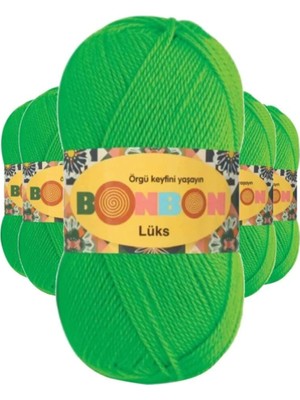 5 Adet Lüks Patik Ipi Yünü Neon 98395 - Bonbon Mudanis
