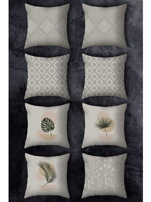 Brf Store Canarino Çift Tarafı Baskılı 43X43 Kırlent Kılıfı 8'li Set Kombini