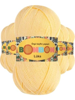5 Adet Lüks Patik Ipi Yünü Bebe Sarı 98292 - Bonbon Mudanis