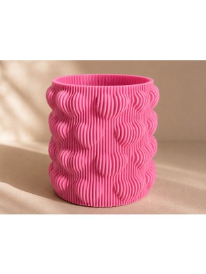 Brf Store Canarino Kalpli Dekoratif Vazo – Modern Çiçeklik ve Masaüstü Süsü-Pembe