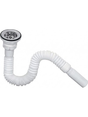 Brf Store Canarino Mayaglory Esnek Lavabo Sifonu - Körüklü Sifon Takımı 1 1/2" - Paslanmaz Çelik Süzgeçli ve C
