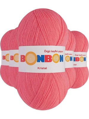 5 Adet Kristal El Örgü Lif Ipi Pembe 98230 - Bonbon Mudanis