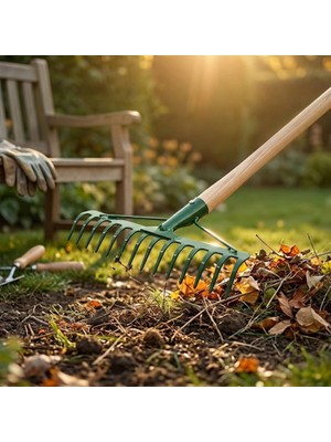 Ttt 14 Dişli Metal Bahçe Tırmığı - 37 cm Genişlik - Dayanıklı Yapı