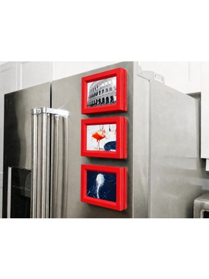 Brf Store Canarino 3'lü Magnet Fotoğraf Çerçevesi Seti – Buzdolabı Için Mini Manyetik Resim Çerçevesi, Dekorat