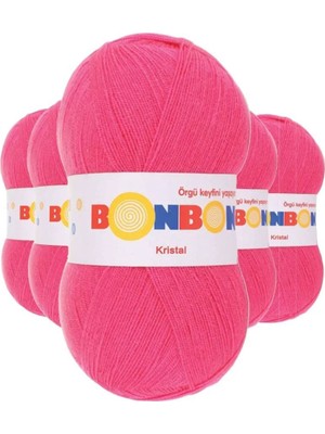 5 Adet Kristal El Örgü Lif Ipi Orkide Pembe 98319 - Bonbon Mudanis