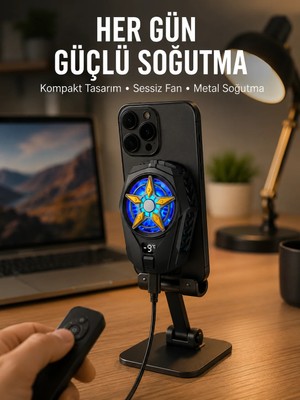 Mestore Cep Telefonu Radyatörü – Type-C, 2 Vitesli, Sessiz Soğutma Fanı Yeni Nesil