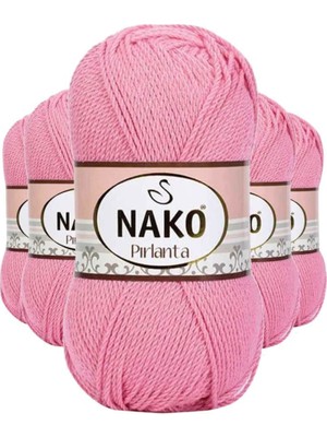 5 Adet Pırlanta Amigurumi El Örgü Ipi Yünü Pembe 6740 - Nako Mudanis