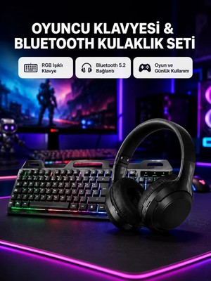 Mestore HN01 Kulaklık + PG-8018 Oyuncu Klavyesi Set