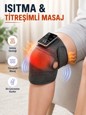 Mestore Dijital Ekranlı Isıtmalı Diz Masaj Aleti Ayarlanabilir Titreşimli Şarjlı Masaj Cihazı