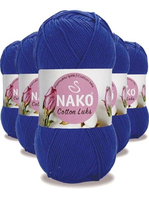 Royaleks Group 5 Adet Cotton Lüks Yelek Tunik Kazak Bluz Hırka Ipi Yünü Saks Mavi 97561