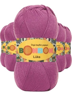 5 Adet Lüks Patik Ipi Yünü Mor 98402 - Bonbon Mudanis