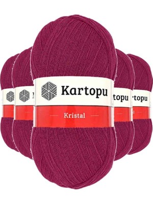 5 Adet Kristal Çift Katlı El Örgü Lif Ipi Vişne K1794 Mudanis