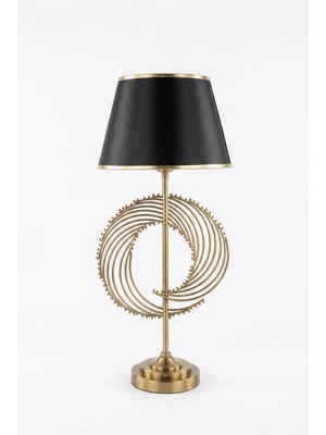 Luminzo Viora Eskitme Luxury Series Siyah Başlık Sarmal Tasarım Metal Abajur Premium Tasarım Masa Lambası Aydınlatma