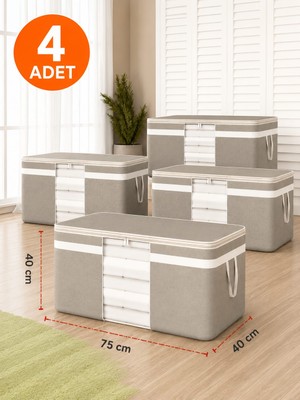 Esmana Living 4 Adet Büyük Boy Gri Pencereli Yastık Yorgan Hurcu 75X40X40