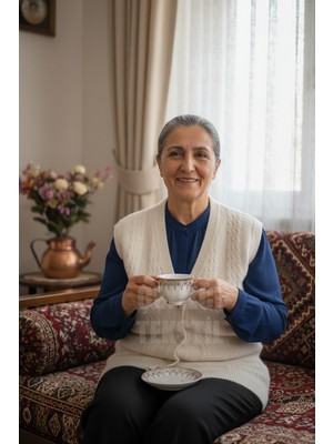 Düğmeli Yumoş Yelek Krem