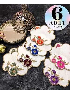 Sunumluk Peçete, Kokteyl Peçetesi, Kahve Yanı Sunumluk, Bardak Altlığı 6 Adet Sunum Peçetesi