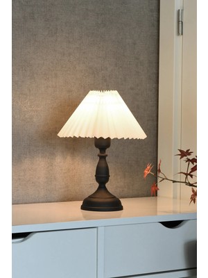 Luminzo Zebra Modern Tasarım Siyah Metal Abajur Şık Dekoratif Masa Lambası