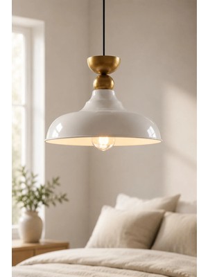 Luminzo Rauze Bohem Metal Eskitme Aksesuar Beyaz Metal Sarkıt 35 cm Avize Yemek Masası Üstü Salon Aydınlatma