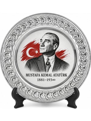Belirtilmemiş Kişiye Özel Fotoğraf Baskılı Gümüş Metal Tabak 25 cm – Isim ve Yazılı Ayaklı Dekoratif Hediye