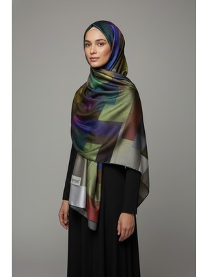 İpekal Trend Dijital Baskı  Batik Dikdörtgen Desenli Royan Eşarp Desen 4 Renk 10