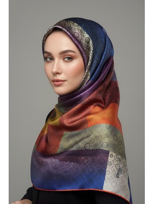 İpekal Trend Dijital Baskı  Batik Dikdörtgen Desenli Royan Eşarp Desen 4 Renk 2