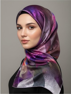 İpekal Trend Dijital Baskı  Batik Dikdörtgen Desenli Royan Eşarp Desen 4 Renk 1