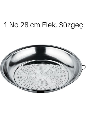 Ayrex 1 No 28CM Klasik Süzgeç, Kevgir Seti Paslanmaz Çelik Salça Kevgiri, Elek