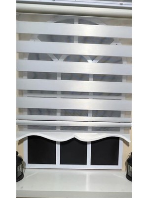 Ayrex Storburada Zebra Stor Perde Beyaz Etek Dilimli STB-400-V01