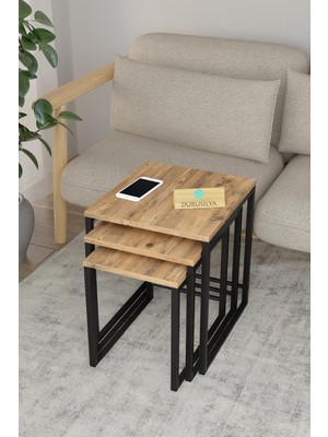 Ayrex DR6042 Metal Üçlü Zigon Sehpa
