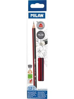Milan Silgili Üçgen Gövde Hb Kurşun Kalem 12'li Kutu 2.2mm Uç (Kırılmaya Dirençli Lps) - 0712370312