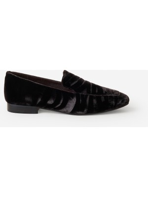 Yargıcı Kadife Zebra Baskılı Loafer