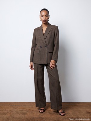 Dilvin 60820 Blazer Ceket-Kahve