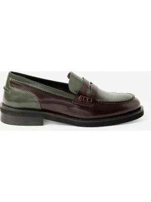 Yargıcı Renkli Açma Deri Loafer