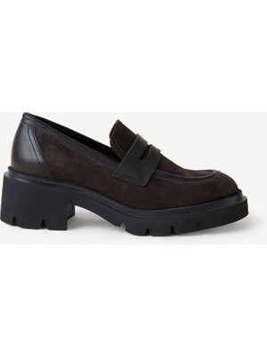Yargıcı Süet Yüksek Taban Loafer