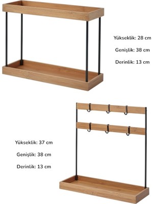 IKEA Nålblecka Tezgah Üstü Düzenleyici , Metal-Bambu 2 Li Set