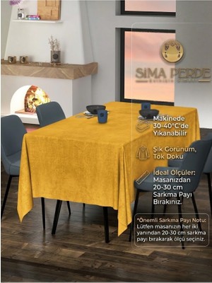Sima Home Yumuşak Kadife Dokulu - Leke Tutmaz - Yıkanabilir Masa Örtüsü - 7 Farklı Renk