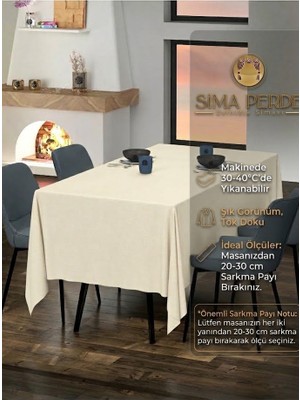 Sima Home Yumuşak Kadife Dokulu - Leke Tutmaz - Yıkanabilir Masa Örtüsü - 7 Farklı Renk