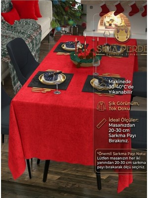 Sima Home Yumuşak Kadife Dokulu - Leke Tutmaz - Yıkanabilir Masa Örtüsü - 7 Farklı Renk