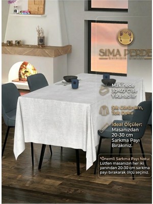Sima Home Yumuşak Kadife Dokulu - Leke Tutmaz - Yıkanabilir Masa Örtüsü - 7 Farklı Renk