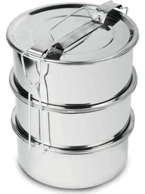 OEM Sağlıklı 3 Çeşit Yemek Taşıma Seti 1-2 Kişilik 3 Kaplı Full Çelik Sefer Tası