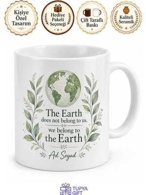 Tupya Gift Eco Friendly Baskılı Çevre Dostu Ingilizce Kahve Kupası Porselen Hediye Bardak