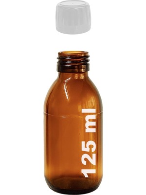 OEM Amber Ecza Şişesi, 125 Ml, Kahverengi Cam, Plastik Contalı Kilit Kapak, Hava ve Sıvı Sızdırmaz, 28MM Ağız Çaplı, Parfüm Demlemek Için Uygun, 1 Adet (125 Ml, Beyaz Kapak)