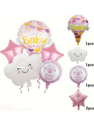 Özkaya Store Welcome Baby Folyo Balon Set, Pembe