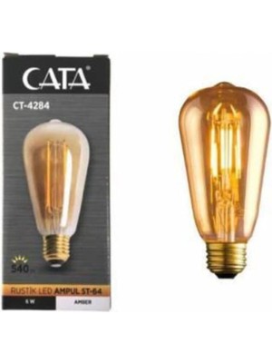 OEM CT-4284 6W Rustik LED Ampul E27 Duy Amber-Turuncu Işık, KTA045