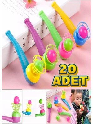 Özkaya Store 20 Adet Saksafon Pipet Top Üfleme Oyunu Popit Eğitici Oyuncak