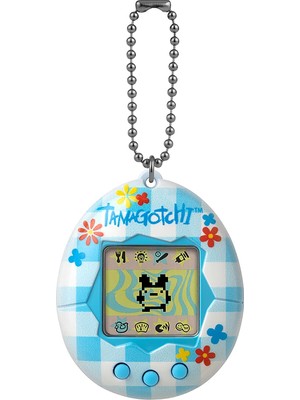 OEM Tamagotchı 42880 , Gen 2, Çiçek Gingham Kabuk Zincirli Orijinal Sanal Gerçeklik Evcil Hayvan, Çok Renkli
